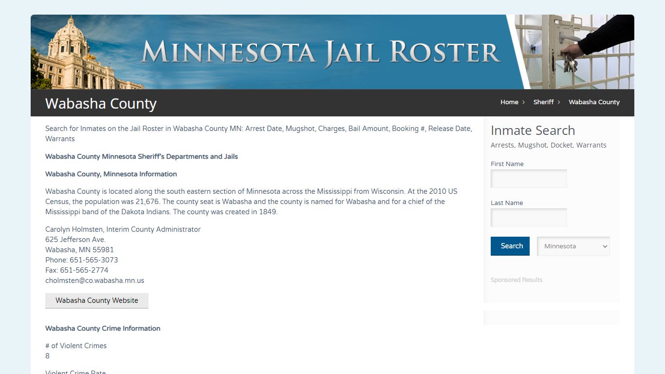 Wabasha County | Jail Roster Search