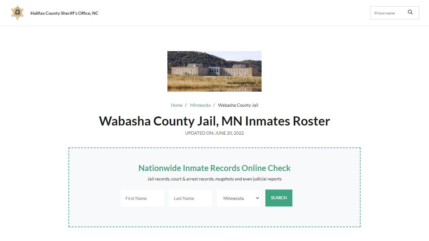 Wabasha County Jail, MN Jail Roster, Name Search